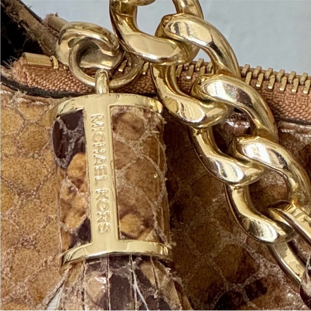 Michael Kors Leather Snakeskin Crossbody Bag Authentic Rare - Picture 7 of 9
